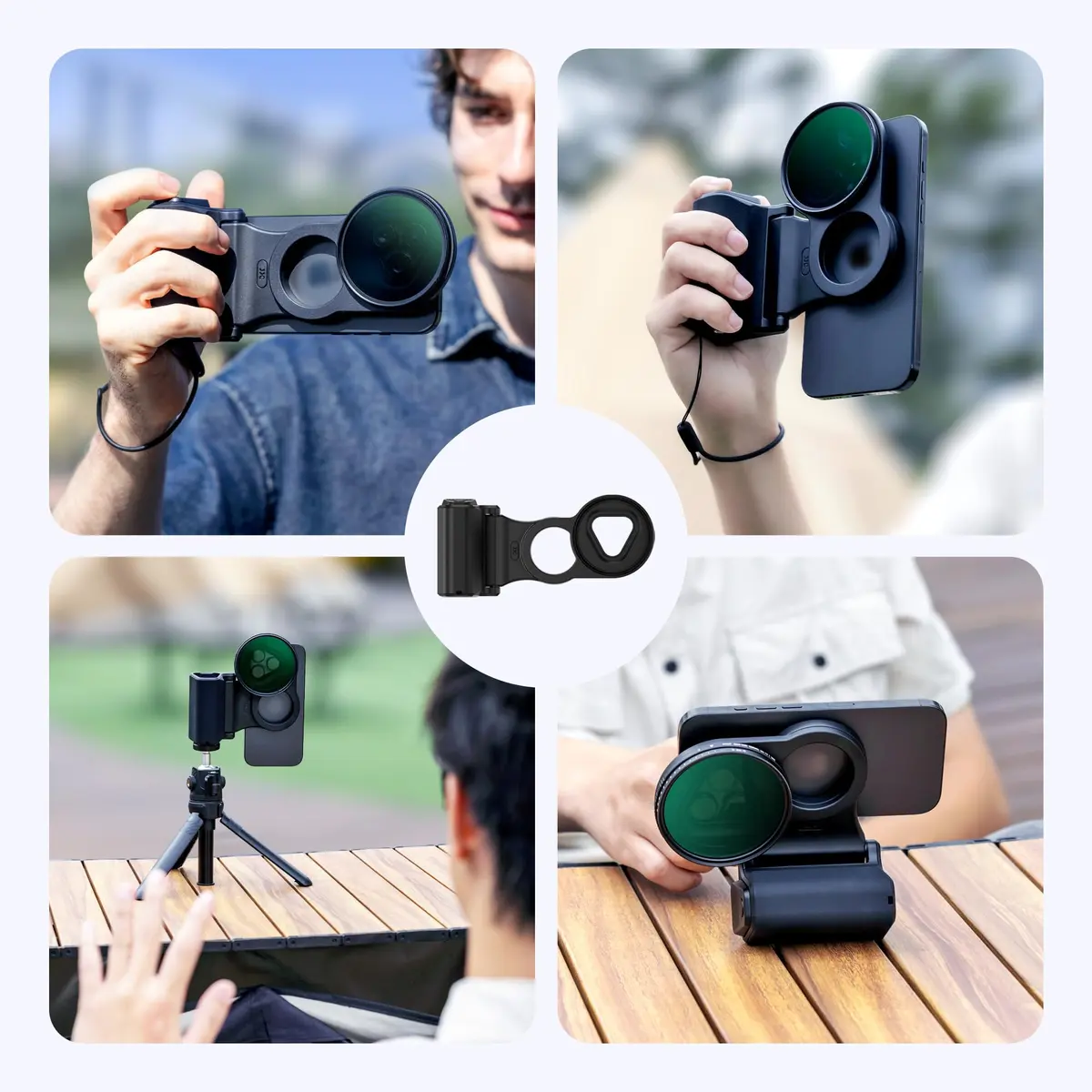 JJC Magnetic Phone Camera Grip with 67mm Filter Adapter Kit for iPhone 16 Pro 15 Pro 14 Pro | Vlogging & Filmmaking Support - view 8