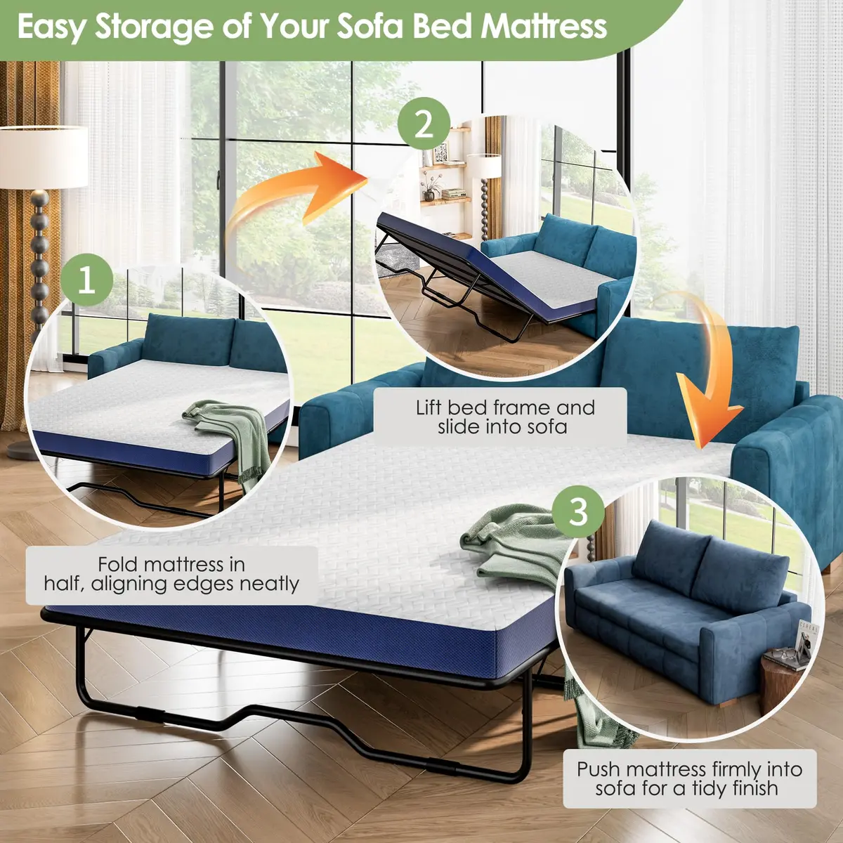 Wellynap 4 Inch Gel Memory Foam Sofa Mattress Full Size 72 x 53 Inches | Support & Comfort - view 5