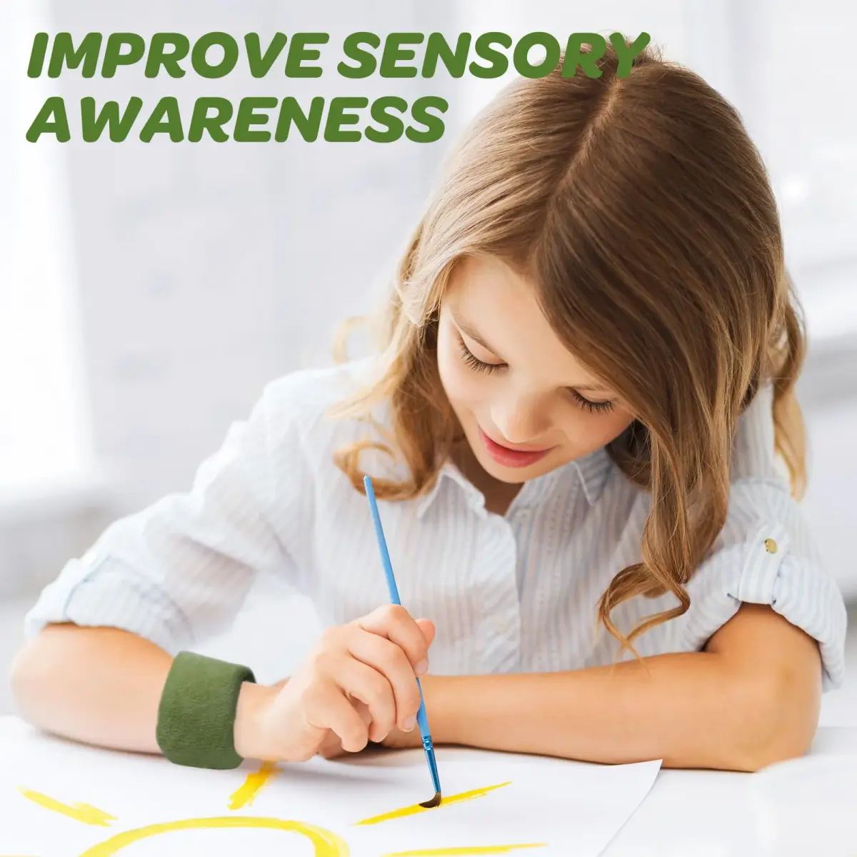 JXM Sensory Weighted Bracelets for Kids (2-Pack, Olive Green) | Deep Pressure Input for Focus & Calming - view 6