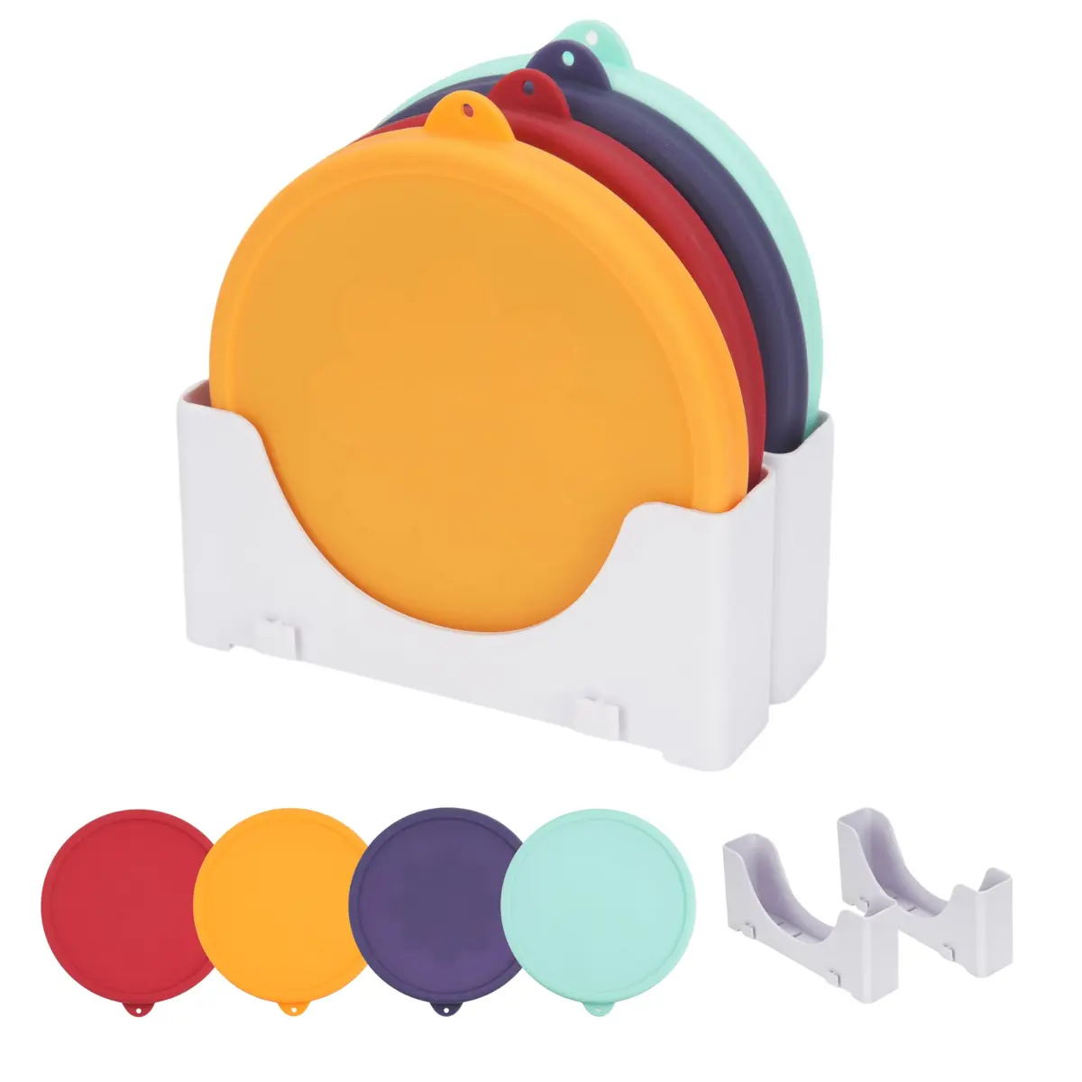 Kiicii 4 Cup Silicone Lid & Organizer | Airtight, Leak-Proof & Dishwasher Safe - main product image
