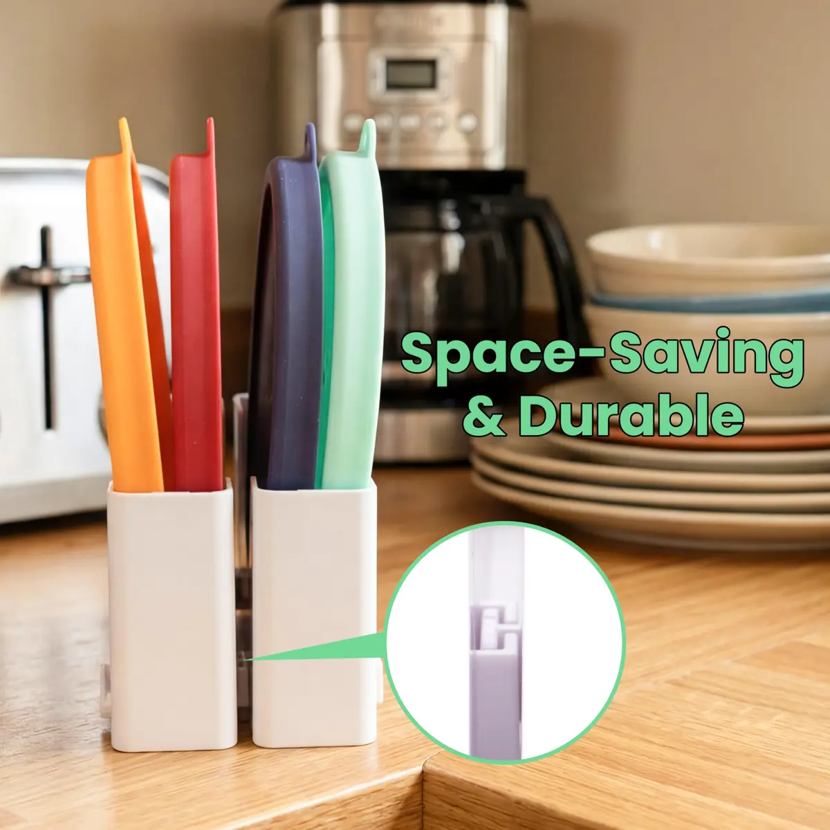 Kiicii 4 Cup Silicone Lid & Organizer | Airtight, Leak-Proof & Dishwasher Safe - view 6