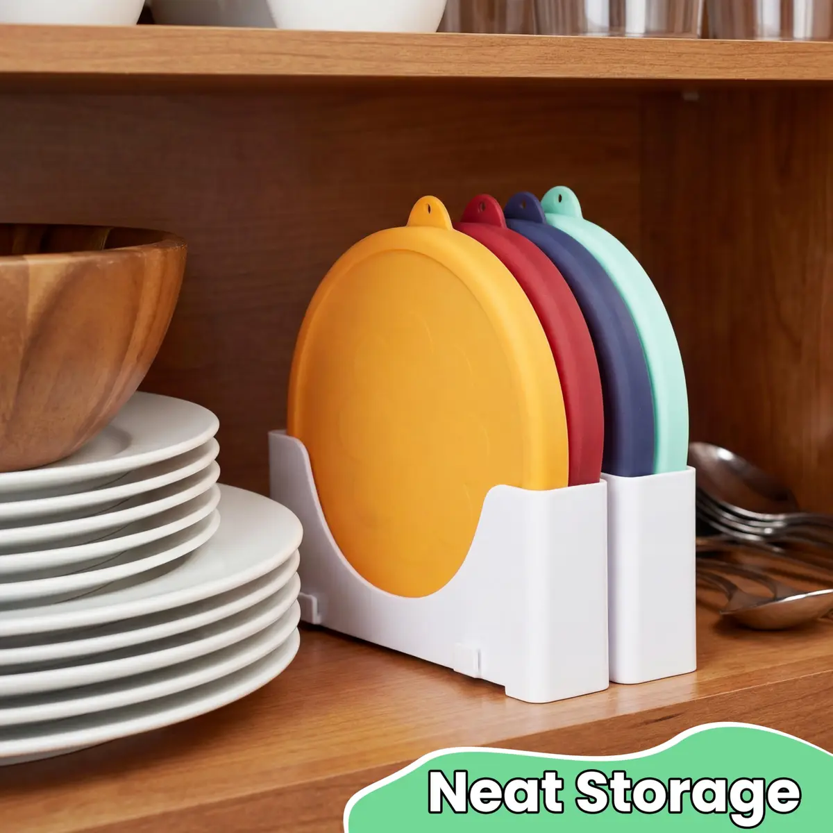 Kiicii 4 Cup Silicone Lid & Organizer | Airtight, Leak-Proof & Dishwasher Safe - view 4