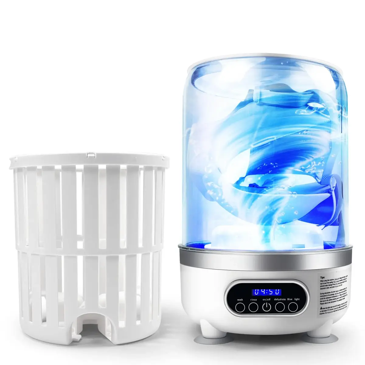 SUNHAIXIA Portable Mini Washing Machine 3L (0.8 Gallons) | Imitation Hand Wash & UV Cleaning for Baby Clothes & Underwear - main product image