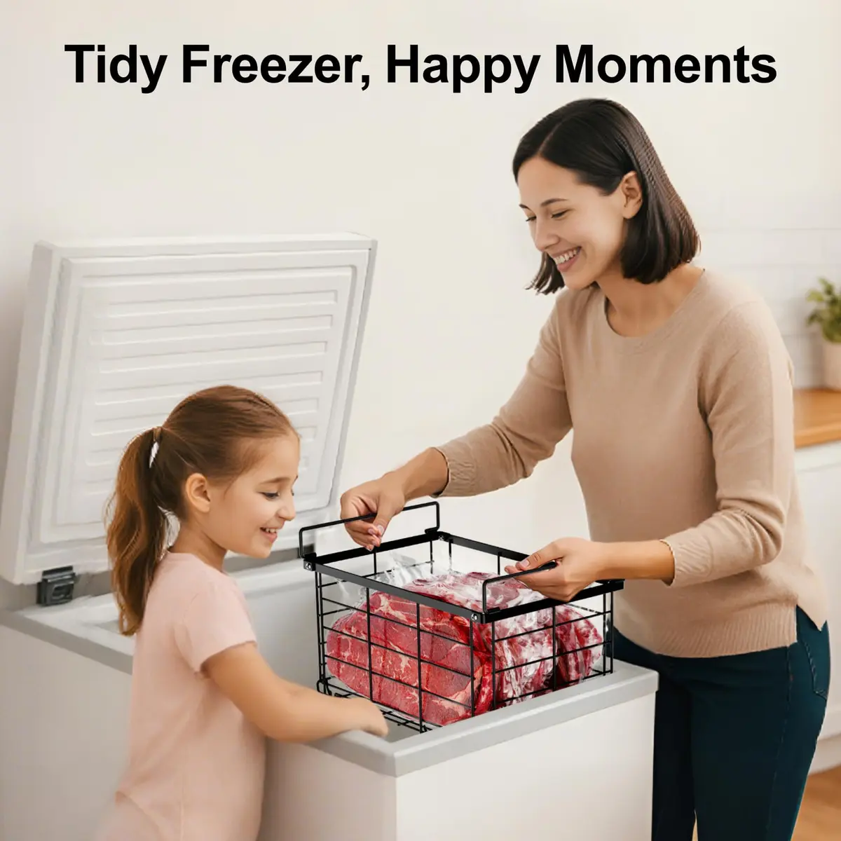 iSPECLE Chest Freezer Organizer Baskets - 3 Pack Black | Fits 5-7 Cu.Ft Freezers - view 8