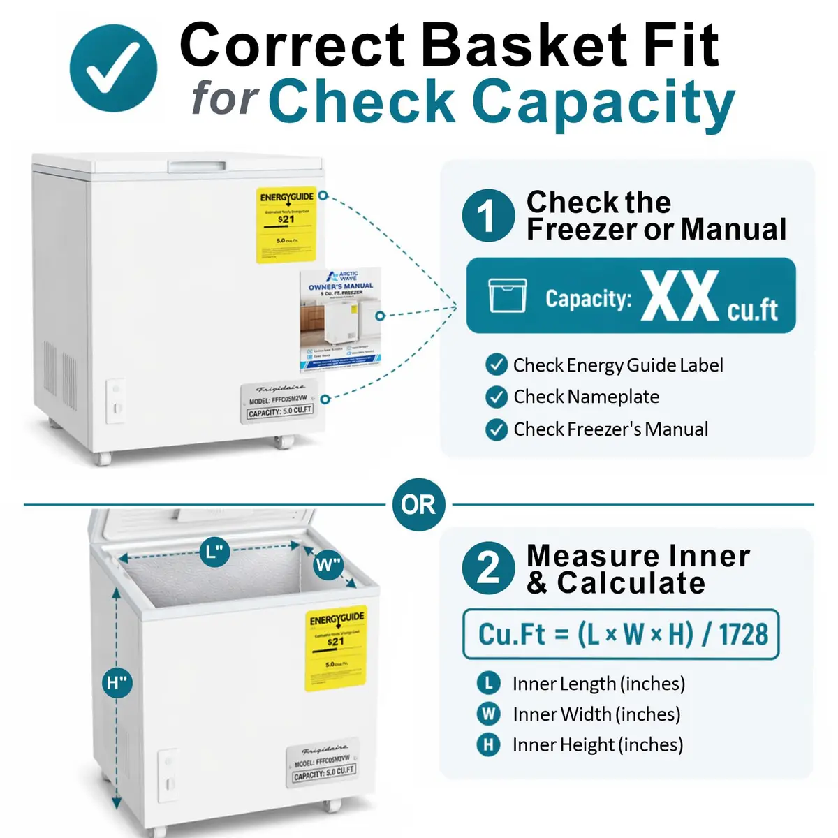 iSPECLE Chest Freezer Organizer Baskets - 3 Pack Black | Fits 5-7 Cu.Ft Freezers - view 9