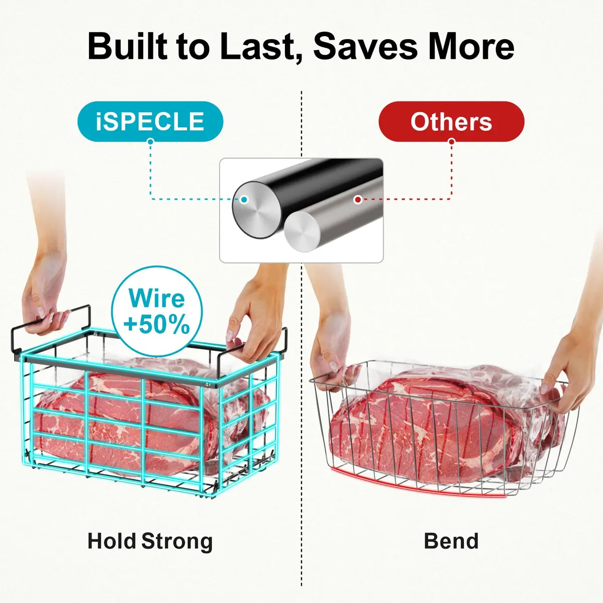 iSPECLE Chest Freezer Organizer Baskets - 3 Pack Black | Fits 5-7 Cu.Ft Freezers - view 4