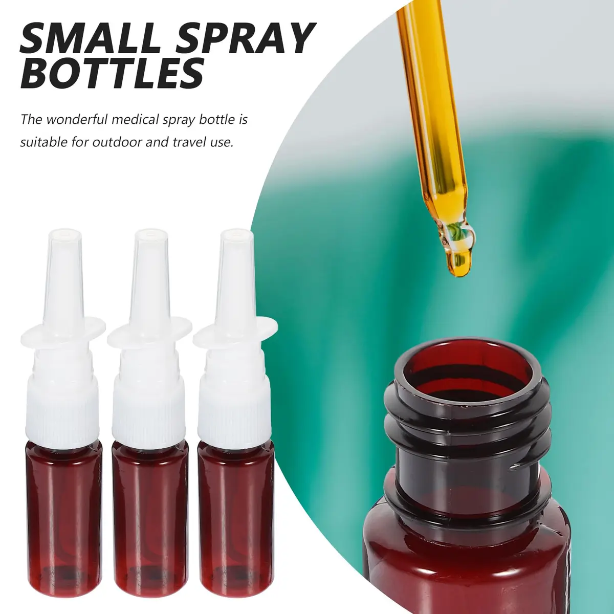 ARTIBETTER Refillable Spray Bottle 15ml | Leakproof Amber Plastic for Travel & Home - view 4
