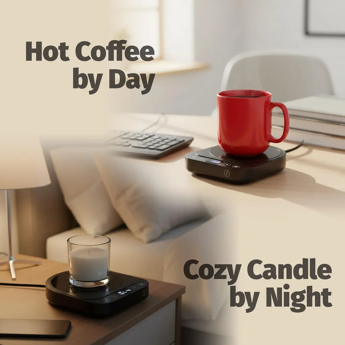 Heetz HTZ300 Cup Warmer | 4 Temp Settings, 5 Inch Surface, Auto Shutoff, Black - view 3