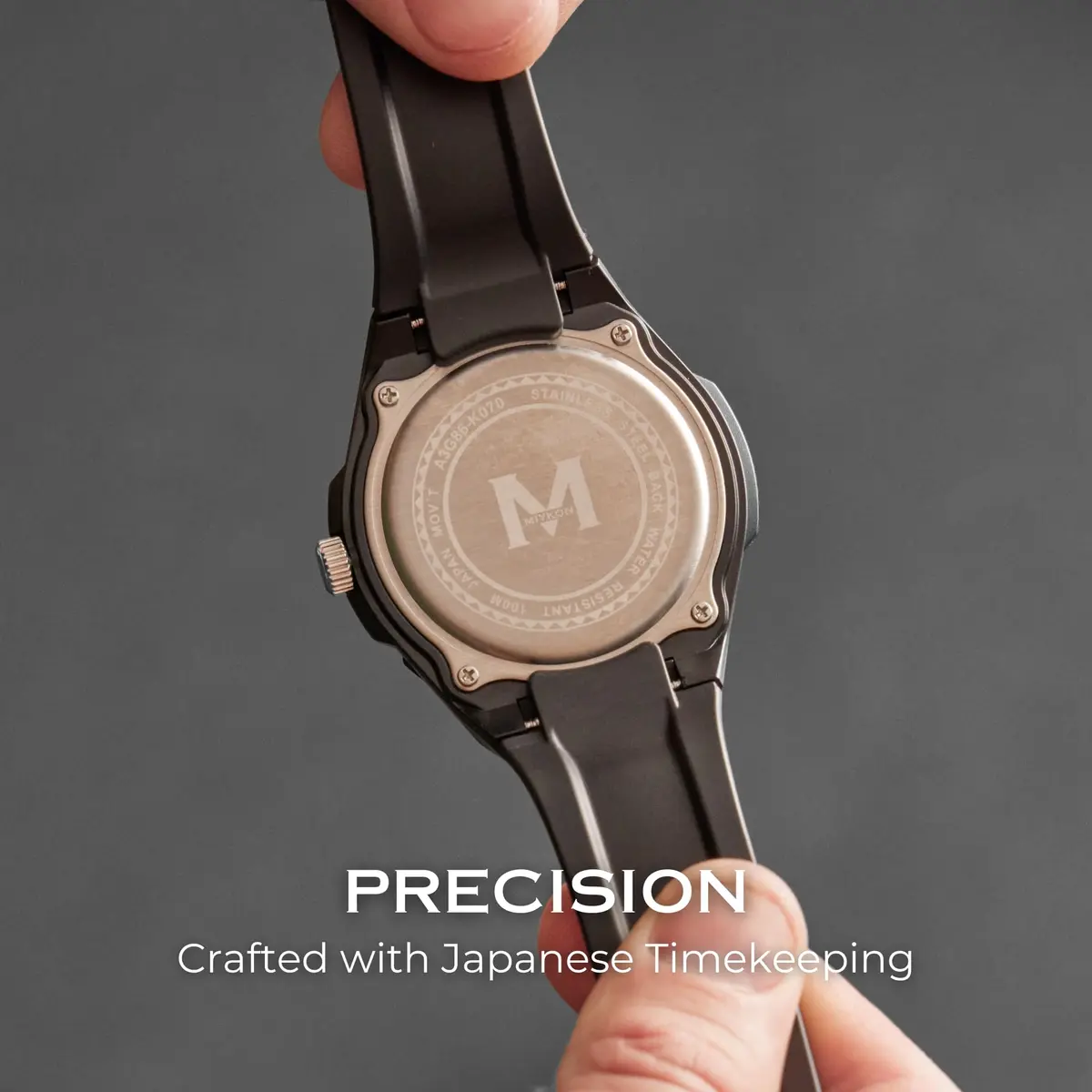 Miykon Men's Black Sports Dive Watch | 100M Water Resistance, Rotating Bezel, Shockproof Resin Case - view 3