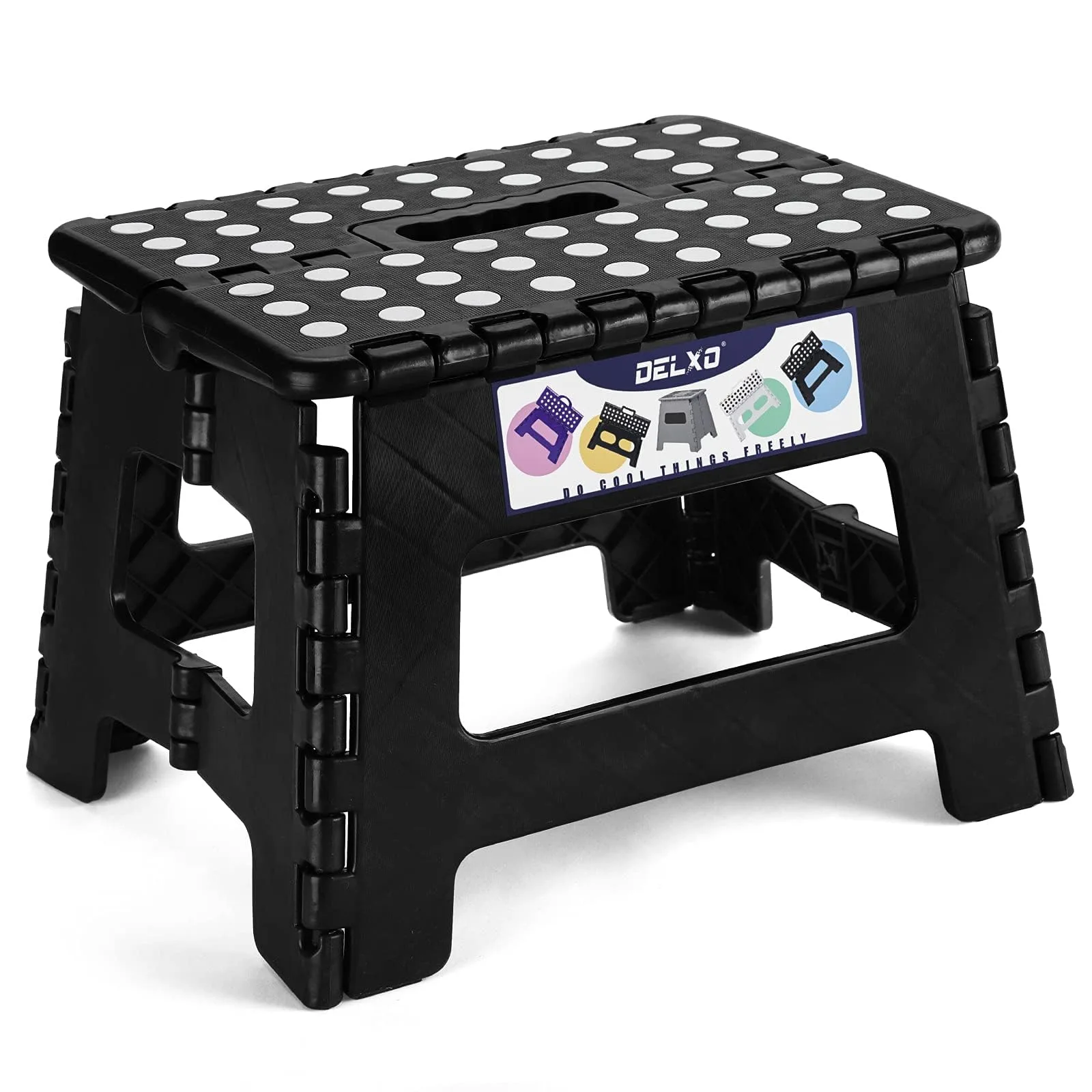 Delxo Foldable Step Stool for Kids & Adults | Heavy Duty Portable Design - main product image
