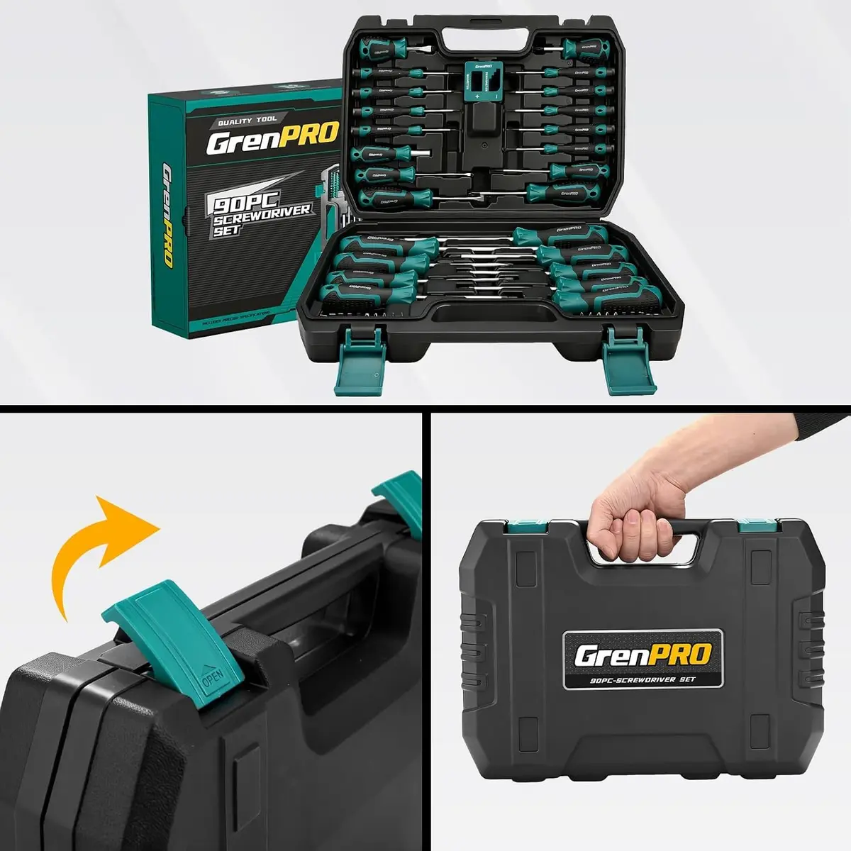 GRENPRO 90-Piece Screwdriver Set with 64 S2 Bits & Extension Bars | Precision Electronics Repair & Furniture Assembly - view 6