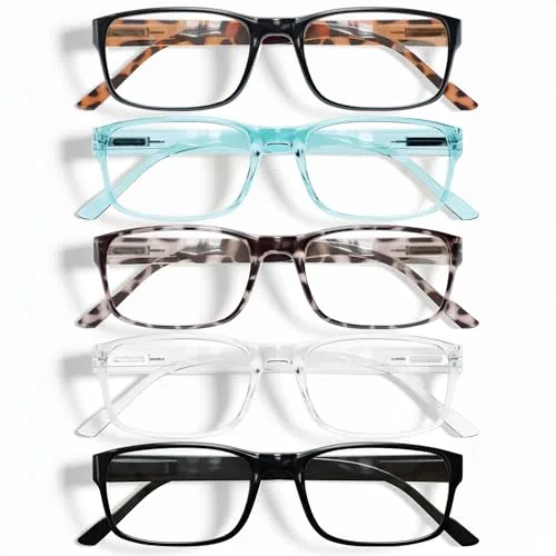 Gaoye 3.25 Reading Glasses 5-Pack Mix Color | Blue Light Protection for All Day Wear - main product image