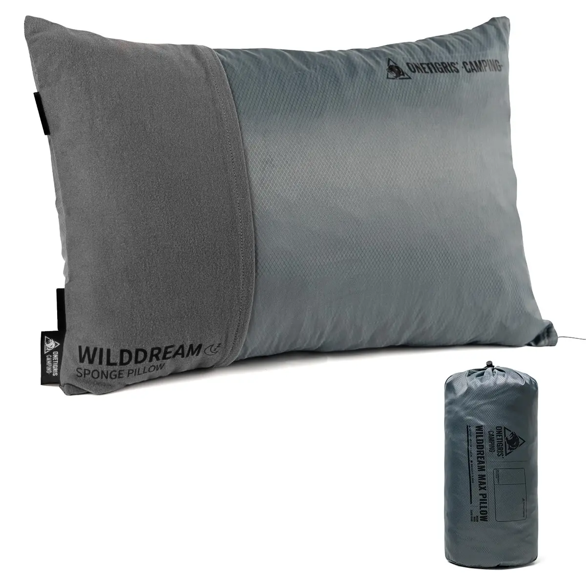 ONETIGRIS Wilddream Camping Pillow, Shredded Memory Foam, Compact 48cm (18.4") x 34cm (13.4") x 15cm (5.9") | All-Season Comfort for Backpacking & Travel - main product image