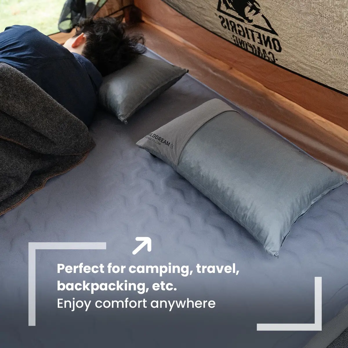 ONETIGRIS Wilddream Camping Pillow, Shredded Memory Foam, Compact 48cm (18.4") x 34cm (13.4") x 15cm (5.9") | All-Season Comfort for Backpacking & Travel - view 7