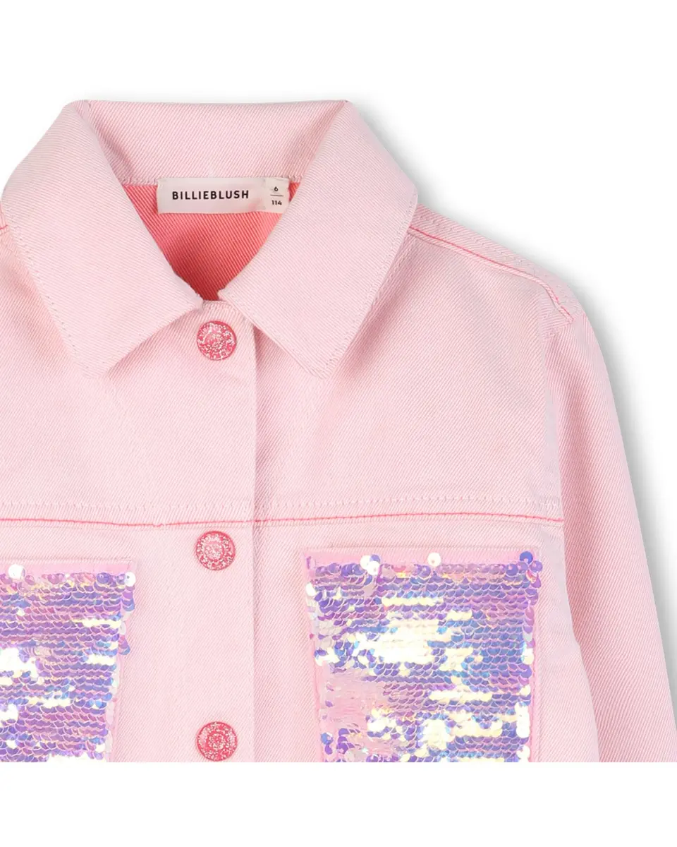 Billieblush Girls Jacket, Pink Off White, 8 Years | Stylish & Durable Kids Coat - view 3