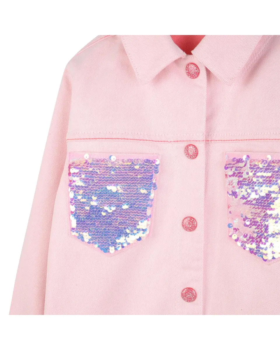 Billieblush Girls Jacket, Pink Off White, 8 Years | Stylish & Durable Kids Coat - view 4