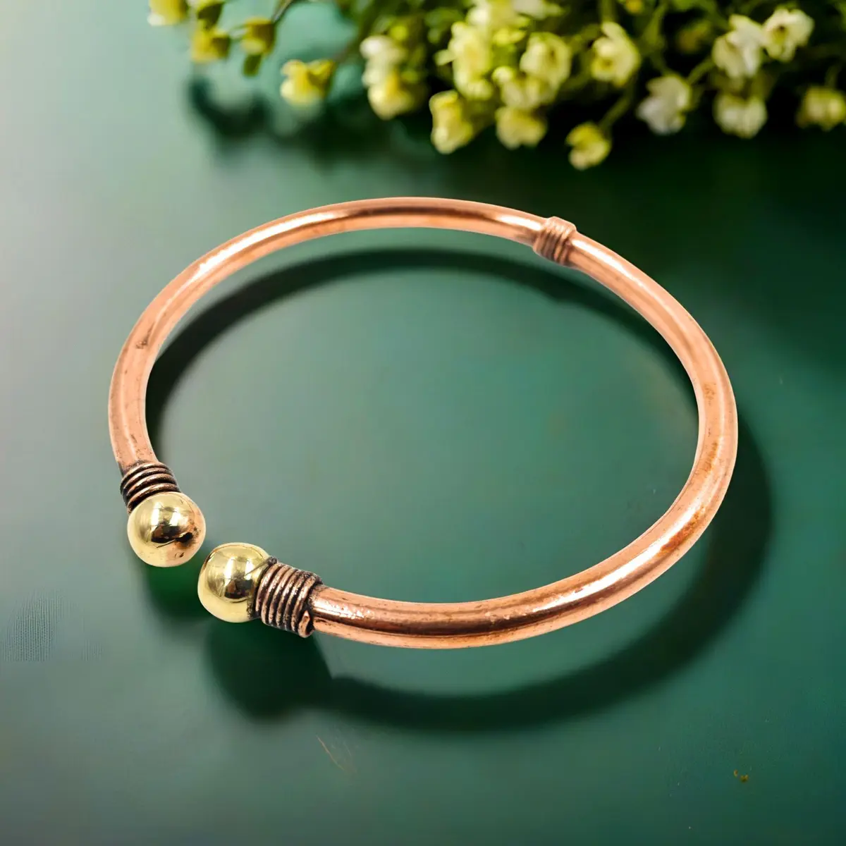 SHINDE EXPORTS Pure Copper Leg Anklet Bracelet Kada 75gms (6mm Rod) | Adjustable Unisex Indian Jewelry - view 6