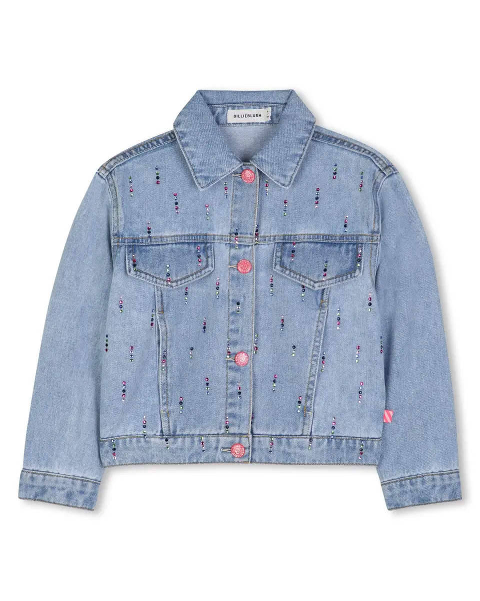 Billieblush Girls Denim Jacket, Double Stone+Bleach, 8 Years | Stylish, Durable & Comfortable - main product image