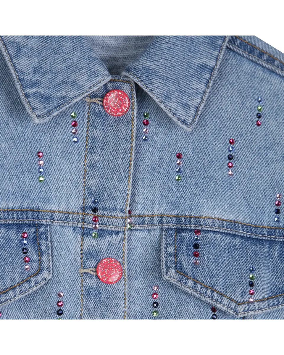 Billieblush Girls Denim Jacket, Double Stone+Bleach, 8 Years | Stylish, Durable & Comfortable - view 5