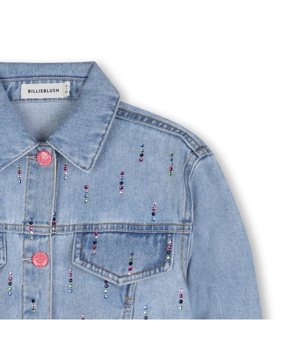 Billieblush Girls Denim Jacket, Double Stone+Bleach, 8 Years | Stylish, Durable & Comfortable - view 6