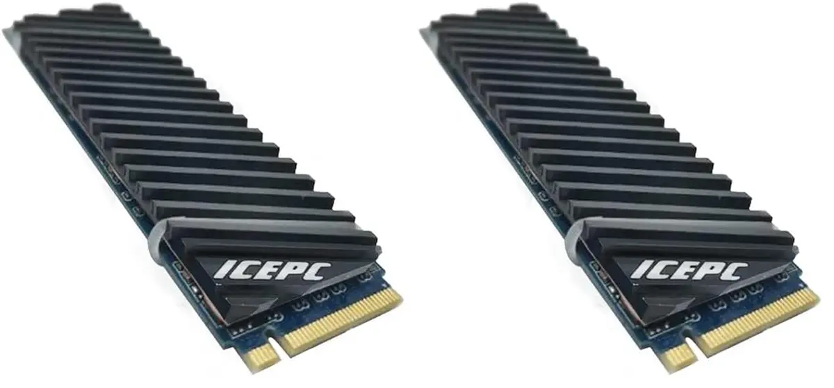 icepc M.2 Heatsink for PS5 PCI-E NVME 2280 SSD | Graphene Copper Heat Sink, 70x20mm, Pack of 2 - main product image