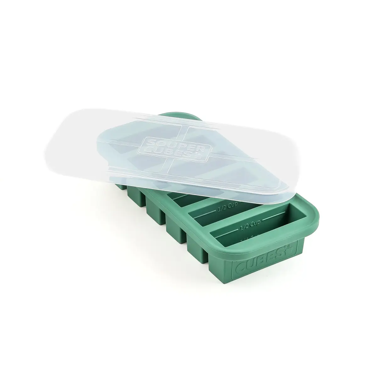 Souper Cubes 1/2 Cup Silicone Freezer Mold with Lid, Kale, 1-Pack | Food Prep & Portion Control - main product image
