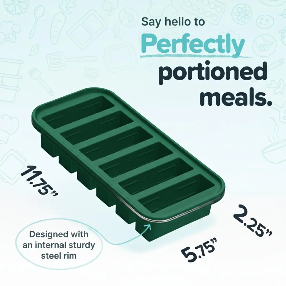 Souper Cubes 1/2 Cup Silicone Freezer Mold with Lid, Kale, 1-Pack | Food Prep & Portion Control - view 2