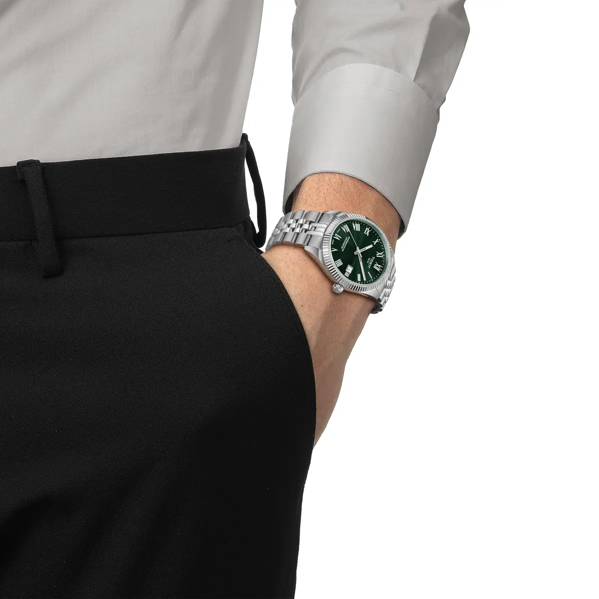 Tissot Men’s Watch, Swiss Automatic COSC, 39mm, Green Dial, Classic Style - view 2