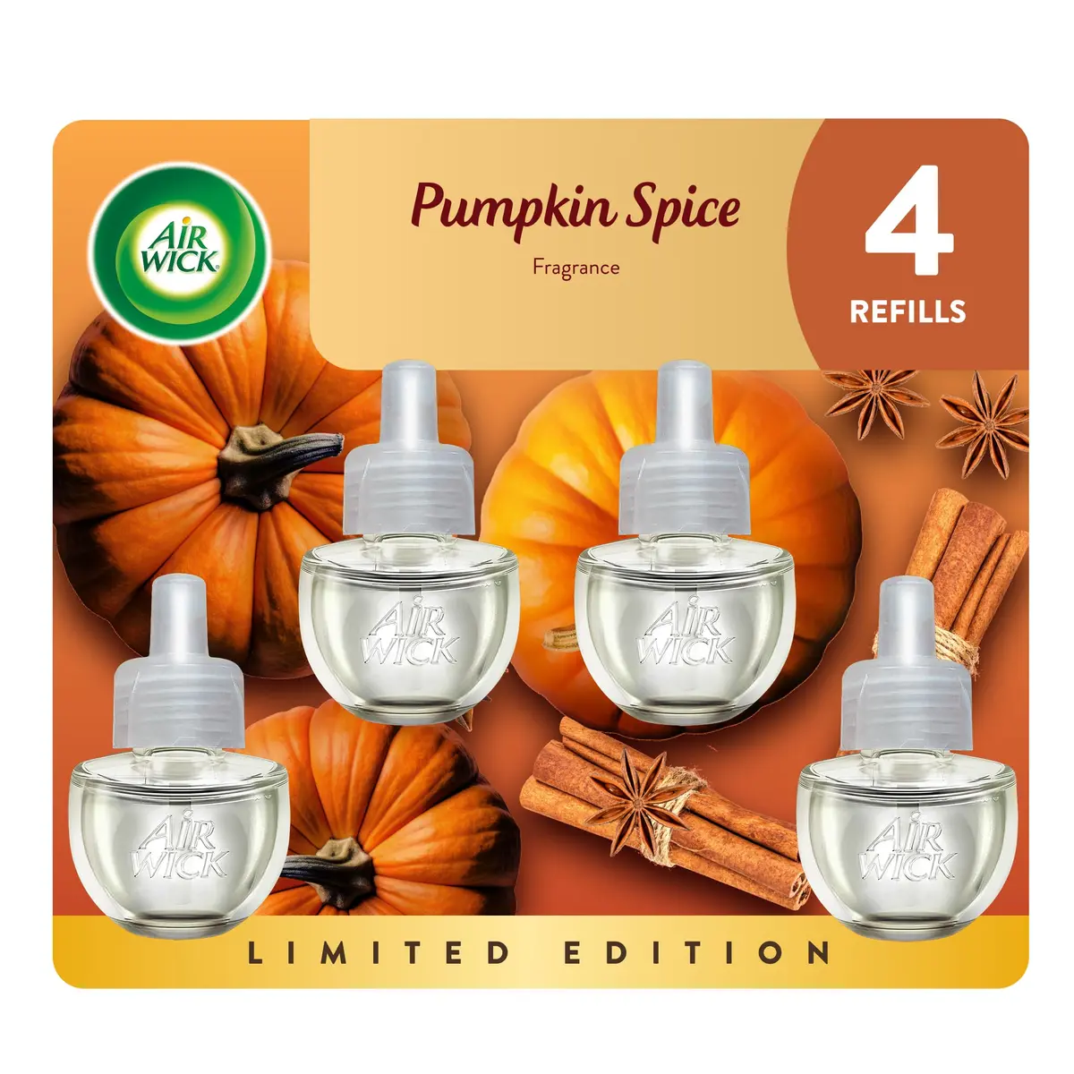 Air Wick Plug In Refills Pumpkin Spice Scented Oil 2.69 ml (0.09 Fl Oz) | Infused with Essential Oils - main product image