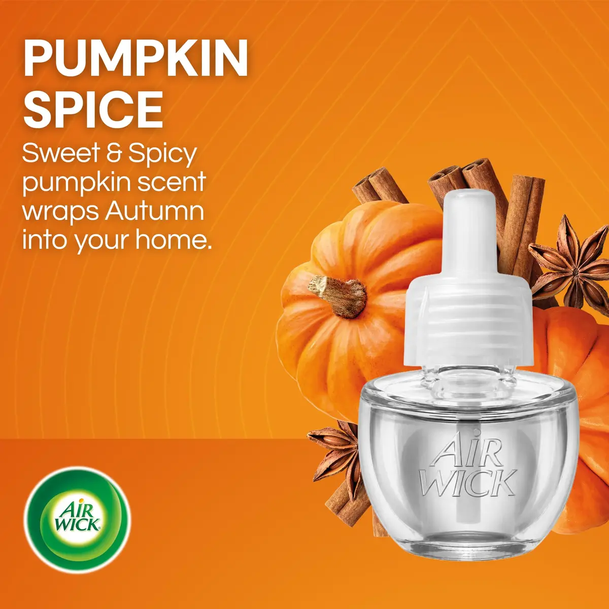 Air Wick Plug In Refills Pumpkin Spice Scented Oil 2.69 ml (0.09 Fl Oz) | Infused with Essential Oils - view 2