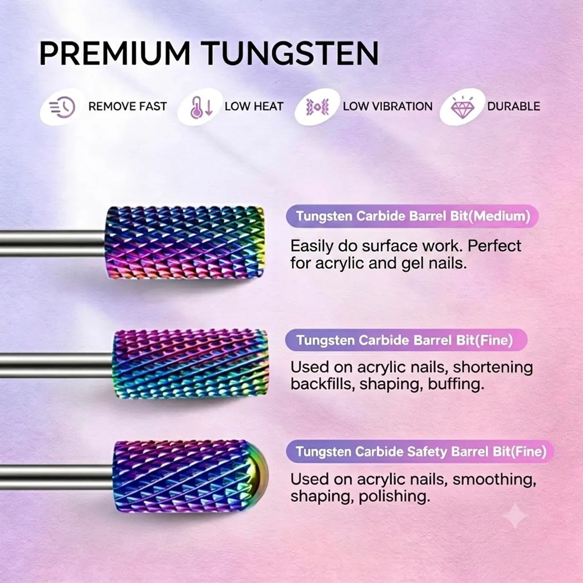 Rolokit 30PCS Nail Drill Bits Set with Holder Case | Professional 3/32" Diamond Ceramic Carbide Nail Bits for Acrylic Gel Polish Removal, Cuticle Care & Nail Art Tool Kit for Manicure Pedicure, Salon & Home Use - view 2