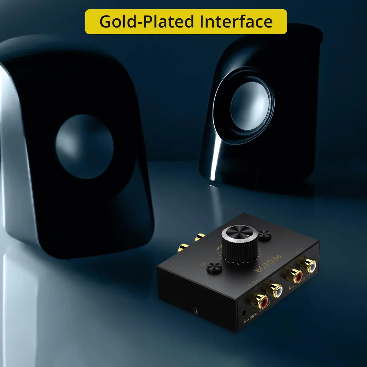 PROZOR Audio Signal Switch 3.5mm & RCA | Bi-Directional Stereo Selector, Passive, All-Metal, Compact - view 5