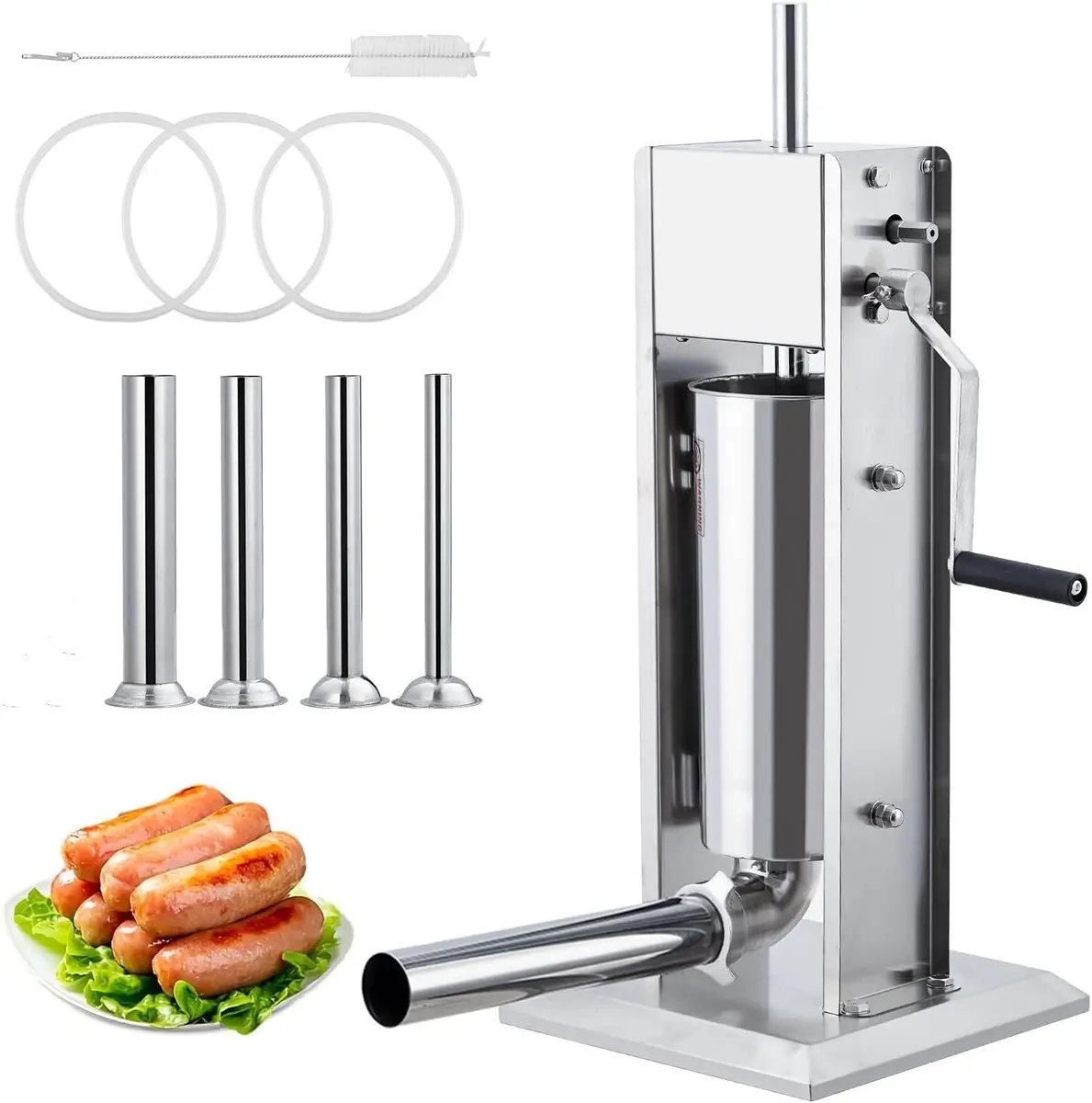 SLEKVERSA 22LB/10L Manual Sausage Stuffer | Stainless Steel Vertical Machine for Home & Commercial Use - main product image