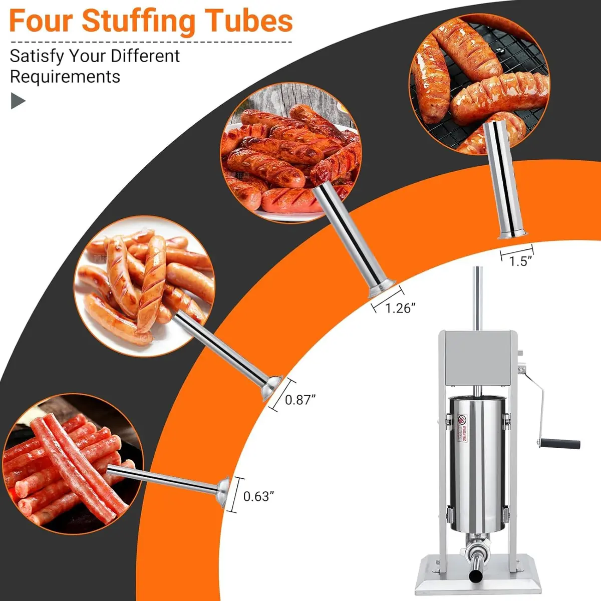 SLEKVERSA 22LB/10L Manual Sausage Stuffer | Stainless Steel Vertical Machine for Home & Commercial Use - view 2