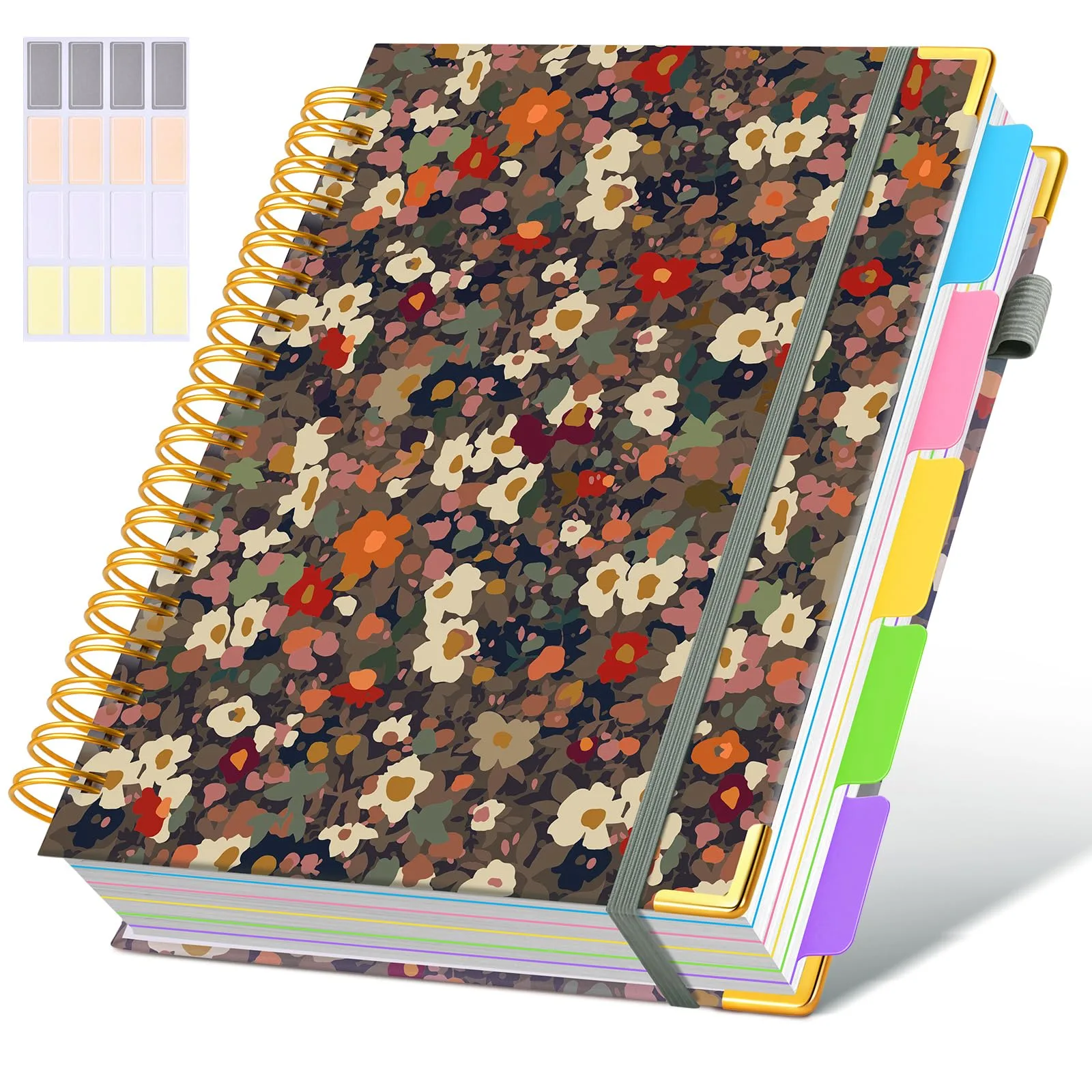 dilitego Hardcover Spiral Notebook Journal 8"x10" Flower | 300 Pages College Ruled for Work School Note Taking - main product image
