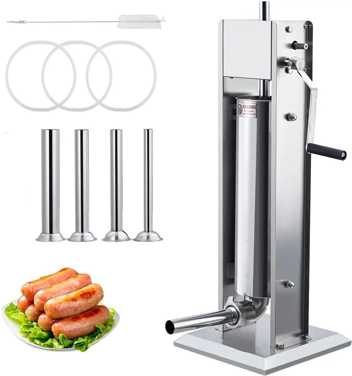 SLEKVERSA 15LB/7L Manual Sausage Stuffer | Stainless Steel Vertical Machine for Home & Commercial Use - main product image