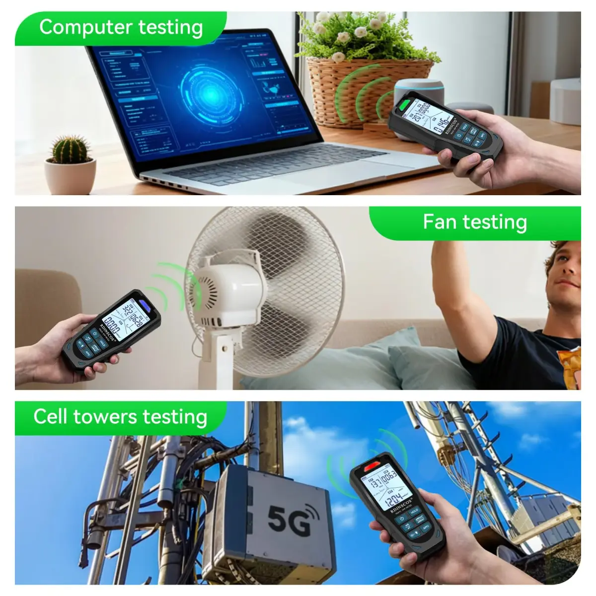 RDINSCOS 3-in-1 EMF Detector Rechargeable EMF Meter with 10GHz RF Detection | Measures Electric, Magnetic, RF Fields - view 8