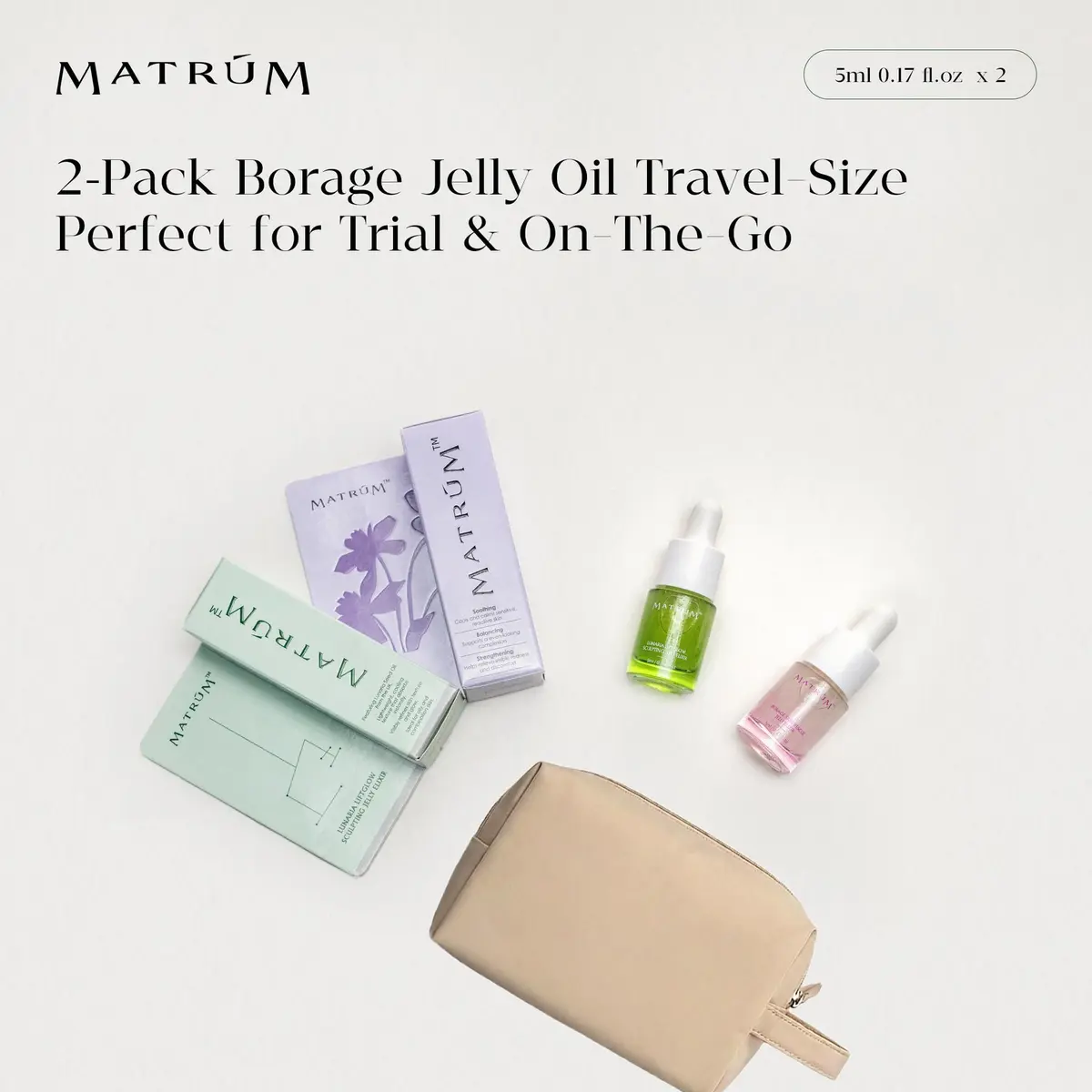 MATRÚM Mini Face Serum Duo | Travel Skincare Sets for All Skin Types with Soothing & Brightening (70-120 chars) - view 9