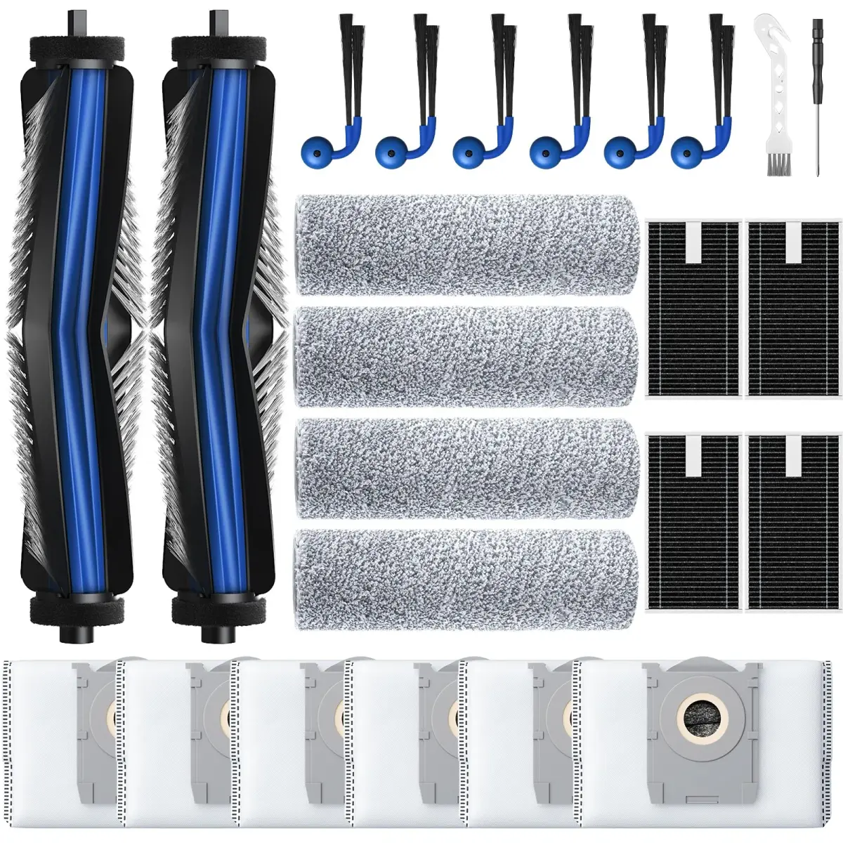 Lacvik X9 Accessory Kit for ECOVACS DEEBOT X9 PRO OMNI, X9 PRO Robot Vacuum | 24-Piece Set with 3L Dust Bags & HEPA Filters - main product image