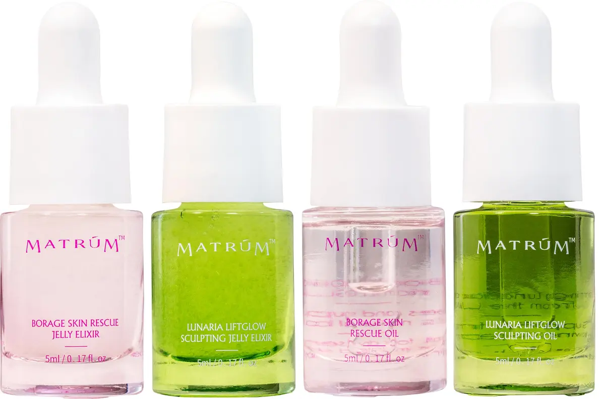MATRÚM Mini Discovery & Travel Size Set - 4 x Mini Face Oil for Deep Repair & Radiance Boost & Firming - main product image