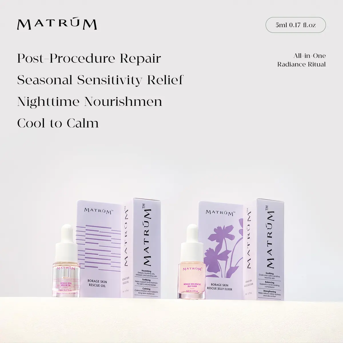 MATRÚM Mini Discovery & Travel Size Set - 4 x Mini Face Oil for Deep Repair & Radiance Boost & Firming - view 6
