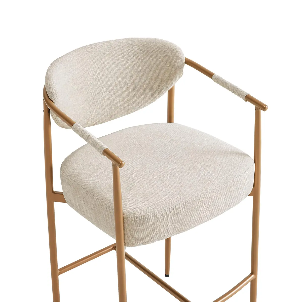CHITA 27" Counter Height Fabric Linen Bar Stools | Modern Handcrafted Design Support - view 7