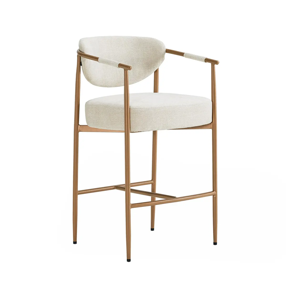 CHITA 27" Counter Height Fabric Linen Bar Stools | Modern Handcrafted Design Support - view 8