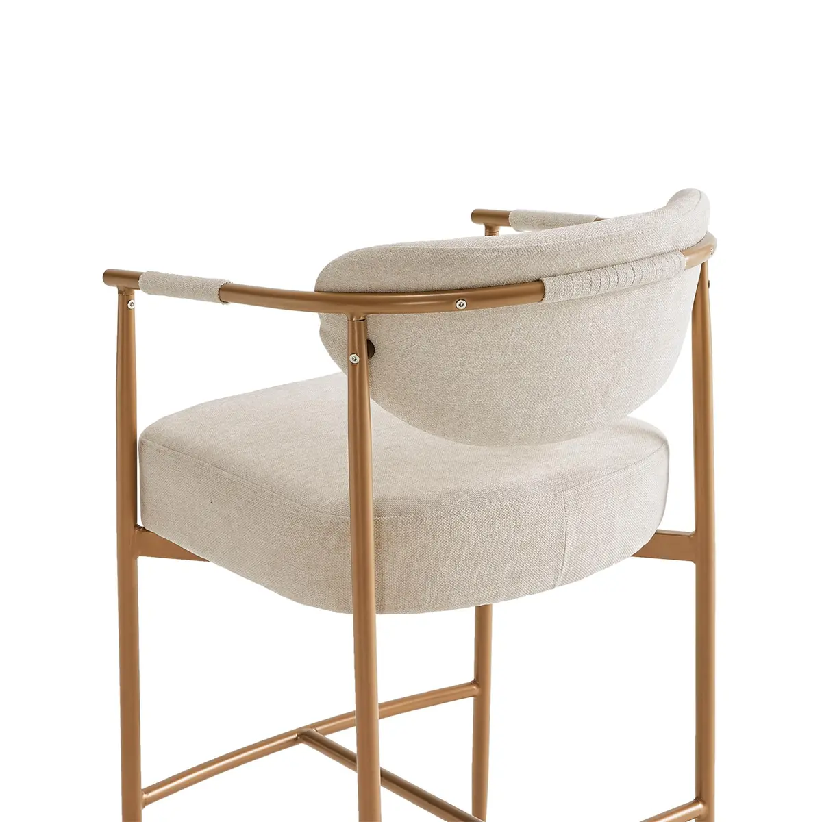 CHITA 27" Counter Height Fabric Linen Bar Stools | Modern Handcrafted Design Support - view 9