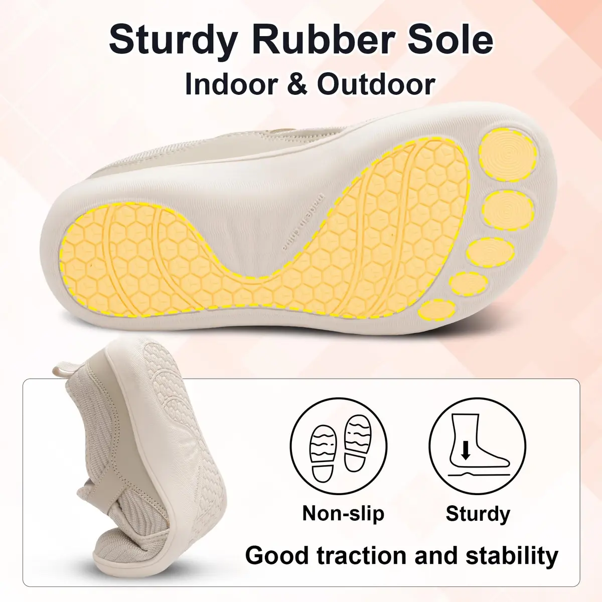 Spesoul Wide Womens Walking Shoes Adjustable Diabetic Shoes Breathable Zero Drop | Comfortable Wide Fit for Indoors & Outdoors - view 6