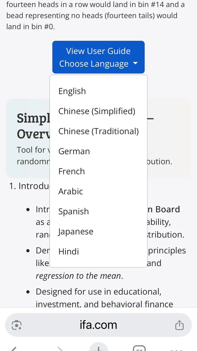 IFA.com Galton Board: Simple Edition | Visualize Probabilities & Statistics - view 7