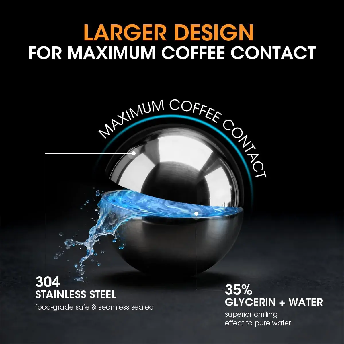 AIEVE XL Espresso Cooling Ball 2 Pack | Rapidly Chills Espresso for Smoother Taste - view 5