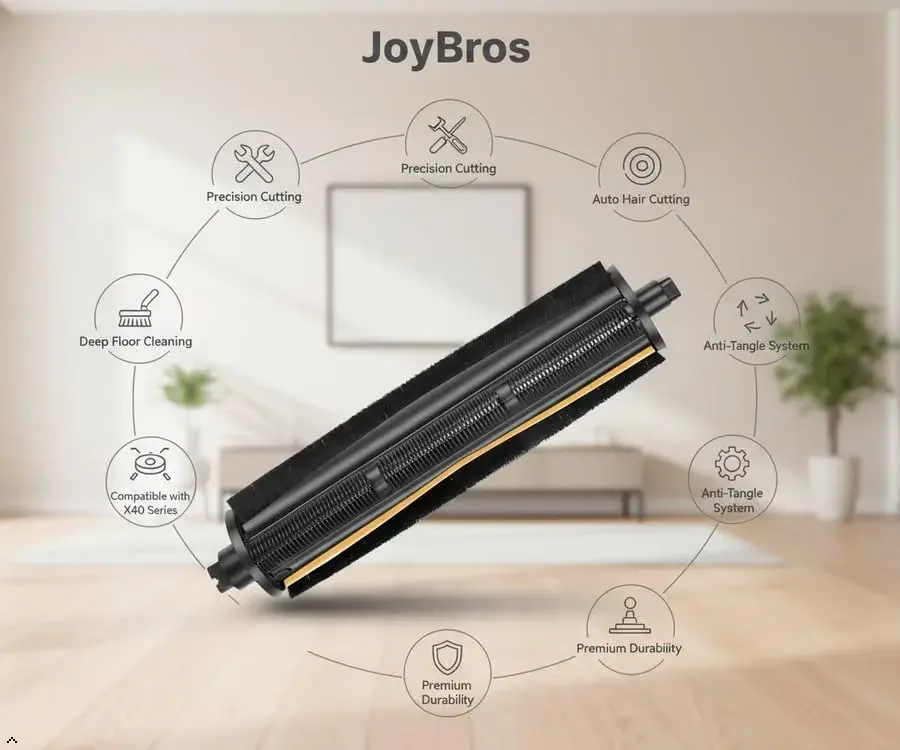 JoyBros TriCut Replacement Brush for Dreame L40 Ultra Gen 2 X40 Ultra | Fits L20 L30 X30 D30 D10 Plus Gen2, L10s Ultra Pro Ultra C20 Plus D9 Max Gen2, MOVA P10 P50 Pro Ultra E40 Ultra Robotic Vacuum Cleaners - view 7