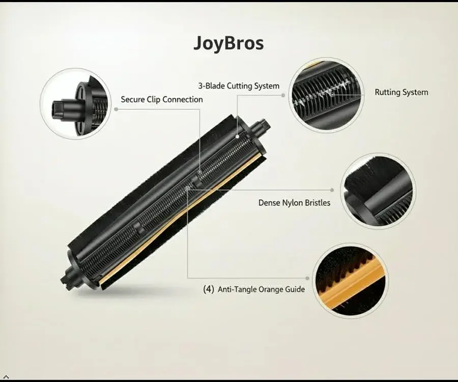 JoyBros TriCut Replacement Brush for Dreame L40 Ultra Gen 2 X40 Ultra | Fits L20 L30 X30 D30 D10 Plus Gen2, L10s Ultra Pro Ultra C20 Plus D9 Max Gen2, MOVA P10 P50 Pro Ultra E40 Ultra Robotic Vacuum Cleaners - view 4