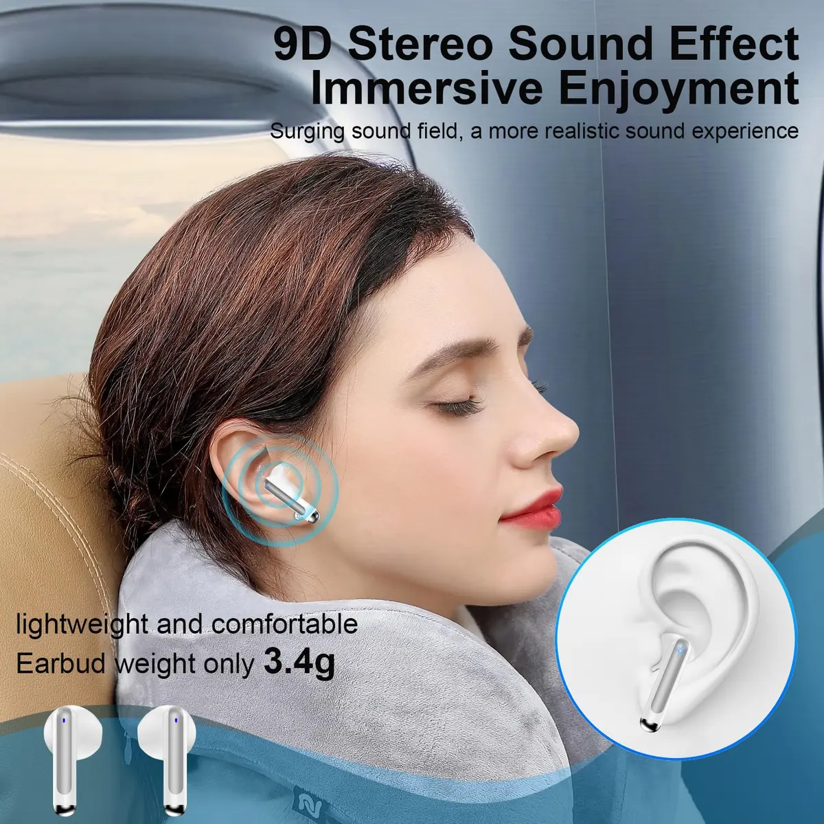 VIFIGEN Wireless Earbuds for iPhone 17e/17 Pro Max | 60H Playtime, IPX7 Waterproof, Bluetooth 5.3 - view 3